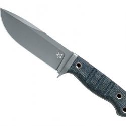 BEL1911 POIGNARD FOX KNIVES PRODUCTION "MR103" LAME DOS CRANTE 11.5CM MANCHE MICARTA JUTE BLEU NEUF