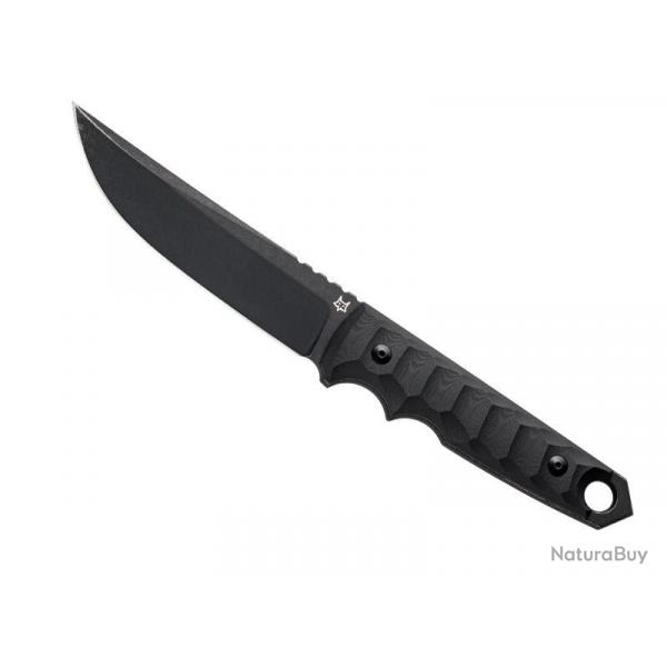 BEL1913 POIGNARD FOX KNIVES PRODUCTION "RYU" TANTO LAME 13.5CM BLACKWASH MANCHE G10 NOIR + ETUI NEUF