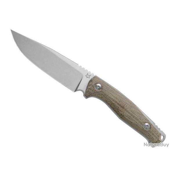 BEL1918 POIGNARD FOX KNIVES PRODUCTION "TUR" LAME 11CM ACIER STONEWASHED MANCHE VERT + ETUI NEUF