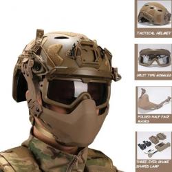 :Casque de 2e génération, lunettes fendues, demi-masque pliable