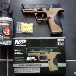 Pistolet Smith & Wesson MP40 (M&P40) Spring Noir Tan Cybergun