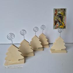 Lot de 5 sapins  porte photo en bois à décorer pour les fêtes
