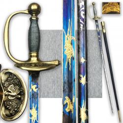 RARISSME & LUXUEUSE ÉPÉE / SABRE ETAT MAJOR FRANCAIS, '' OR & BLEUE '' LOUIS PHILIPPE, XIX, ORIGINAL