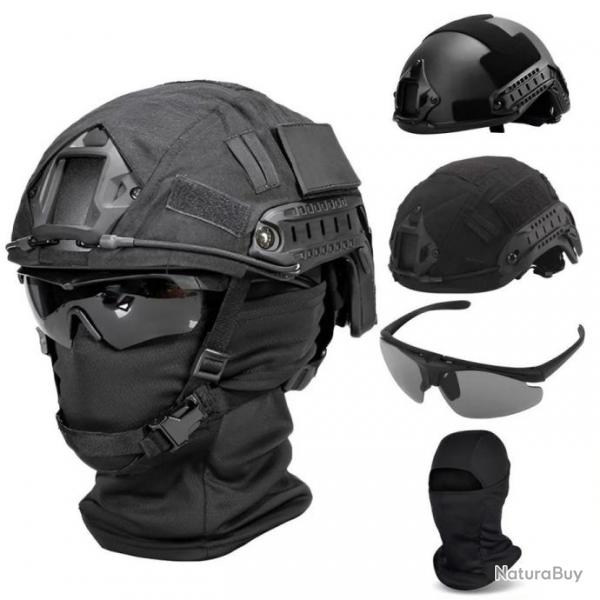 Ensemble de casque FAST noir de 1,5 kg  avec lunettes- LIVRAISON GRATUITE