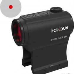 HS403B VISEUR POINT ROUGE HOLOSUN - 2 MOA - NOIR