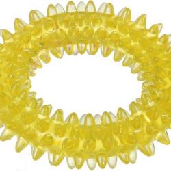 Jouet bague épines TPR 9 cm jaune