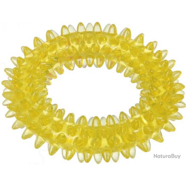 Jouet bague pines TPR 9 cm jaune