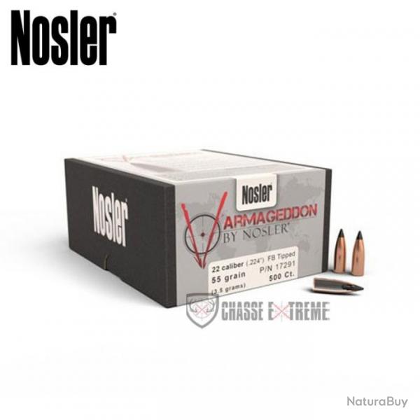 500 Ogives NOSLER Cal 22 55gr Tipped Fb