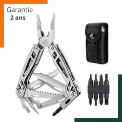 Pince multifonction en acier inoxydable - Tournevis à double angle inclus - Garantie 2 ans