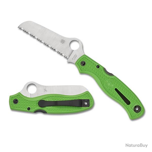 C89FSGR couteau pliant dent Spyderco "Atlantic Salt" vert avec dmanilleur intgr