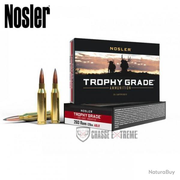 20 Cartouches NOSLER TGA Cal 260 Rem 129 gr ABLR