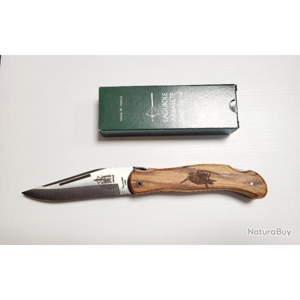 COUTEAU LAGUIOLE CHASSE G.DAVID PLEIN MANCHE OLIVIER 12CM BECASSE