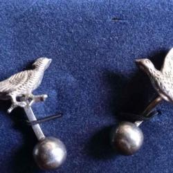 Boutons de manchettes grouse faisan- argent