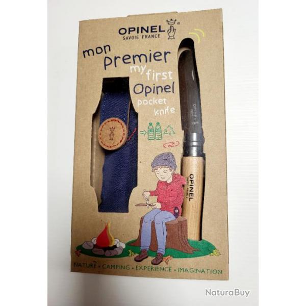 COUTEAU EN COFFRET MON PREMIER OPINEL 7 VRI HETRE+ ETUI