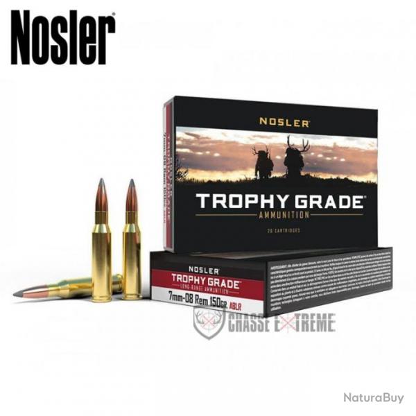 20 Cartouches NOSLER TGA Cal 7mm-08 Rem 150 gr ABLR SP