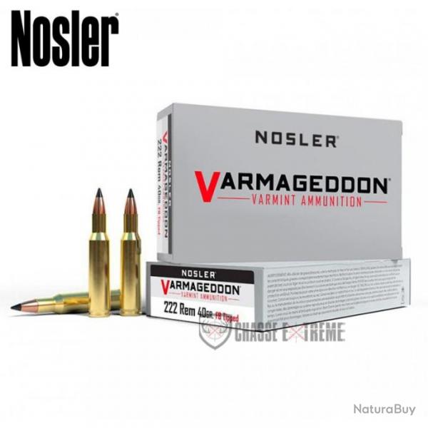 20 Cartouches NOSLER VGA Cal 222 Rem 40Gr VG FBT