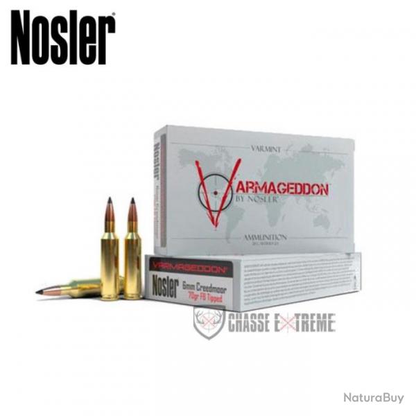 20 Cartouches NOSLER VGA Cal 6mm Creedmoor 70Gr VG FBT