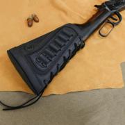 Tourbon Repose-joue Et Porte-munitions Pour Fusil - Gauche, Cuir Brun - Calibres .30-06, .308 Etc.