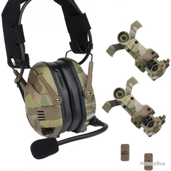 Casque sans fil antibruit avec microphone rechargeable- CAMOUFLAGE - LIVRAISON GRATUITE