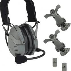 Casque sans fil antibruit avec microphone rechargeable- GRIS - LIVRAISON GRATUITE