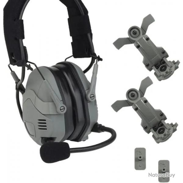 Casque sans fil antibruit avec microphone rechargeable- GRIS - LIVRAISON GRATUITE