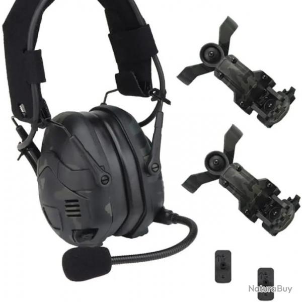 Casque sans fil antibruit avec microphone rechargeable- NOIR - LIVRAISON GRATUITE