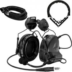 Casque Écouteurs tactique antibruit NOIR