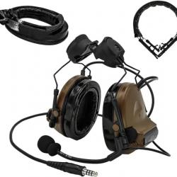 Casque Écouteurs tactique antibruit MARRON- LIVRAISON GRATUITE