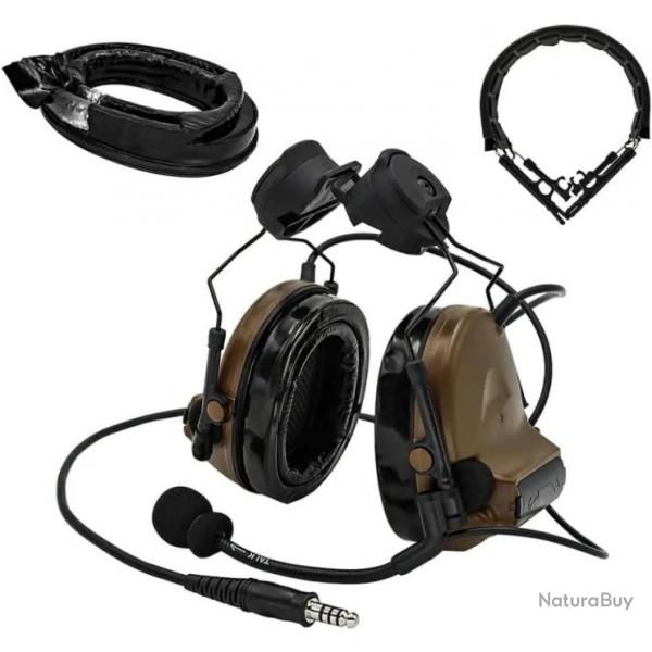 Casque couteurs tactique antibruit MARRON- LIVRAISON GRATUITE