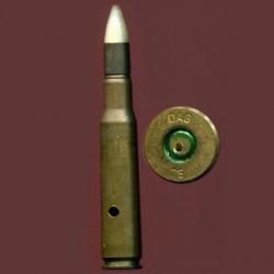 .50 Browning  / 12.7 x 99 - TIRED réglementaire France - balle plastique/laiton - marquage : DAG 75