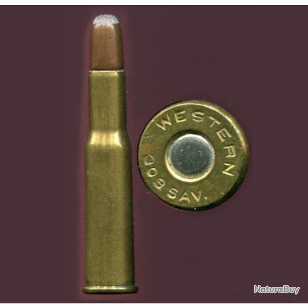 .303 SAVAGE - marquage : WESTERN 303 SAV - balle cuivre pointe plomb arrondie