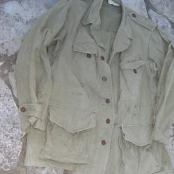 Indochine-Algérie, treillis de combat mle 47, complet, toile kaki,