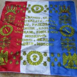 mouchoir décor pochette fond tricolore drapeaux aigle garde impériale Napoléon Bonaparte Français