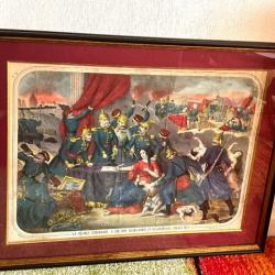 Lithographie encadrée « LA FRANCE TRAITE DE PAIX 1871 »