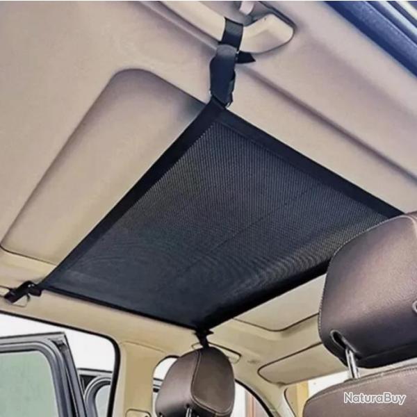 Filet de Rangement Voiture Suspendu 54x80cm - Double Couche Universel - Noir