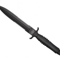 BEL1926 DAGUE FOX KNIVES PRODUCTION "VELENO" LAME 17CM ACIER NOIR MANCHE ALU NOIR + ETUI NEUF