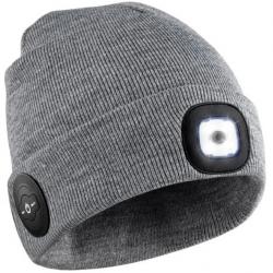 Bonnet Bluetooth LED Unisexe Éclairage Casque Sans Fil Idéal pour extérieur gris