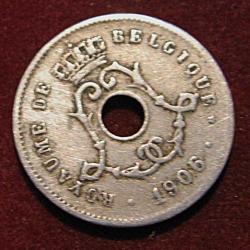 belgique  piece de 5 centimes 1906 ttb