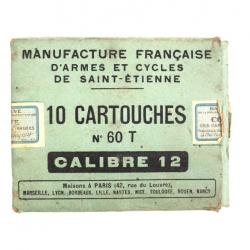 CARTOUCHE 12 MANUFRANCE POUDRE T - BOITE COMPLETE