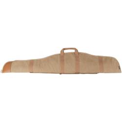 Housse de Transport 132 cm en Toile Matelassée et Cuir pour Fusil de Chasse Bandoulière Réglable