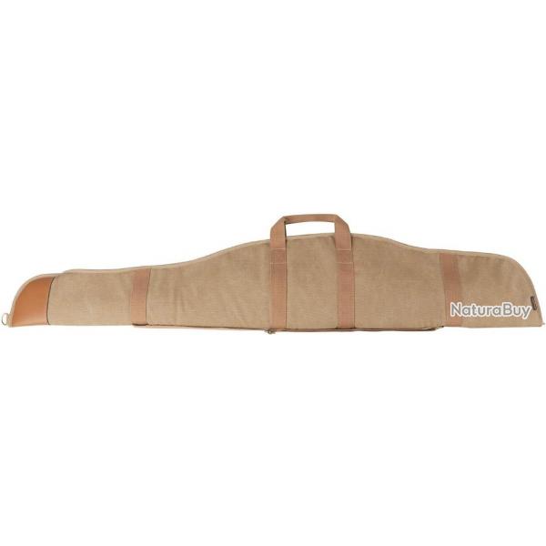 Housse de Transport 132 cm en Toile Matelasse et Cuir pour Fusil de Chasse Bandoulire Rglable