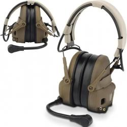 Casque d'écoute Pickup tactique Airsoft sans réduction de bruit -TAN  LIVRAISON GRATUITE