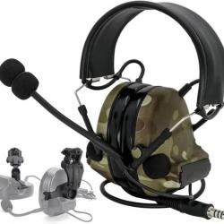 Casque de musique tactique de protection auditive en silicone  -TAN  LIVRAISON GRATUITE