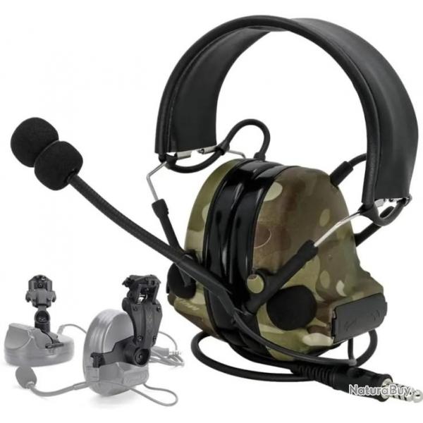 Casque de musique tactique de protection auditive en silicone  -TAN  LIVRAISON GRATUITE