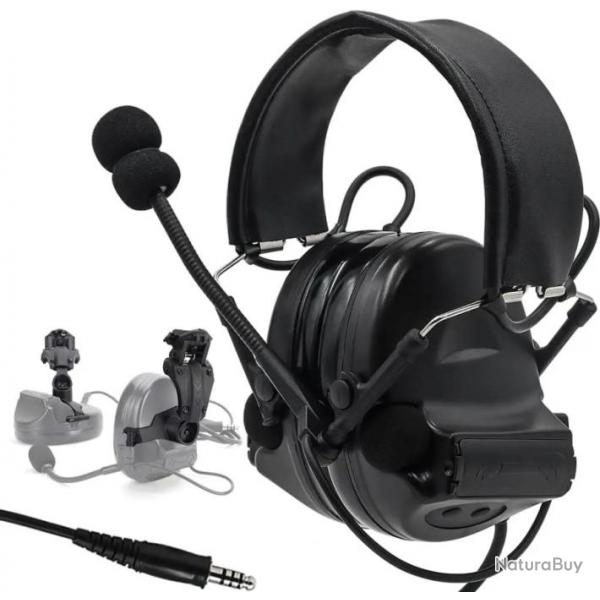 Casque de musique tactique de protection auditive en silicone  -NOIR  LIVRAISON GRATUITE