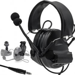 Casque de musique tactique de protection auditive en silicone -NOIR