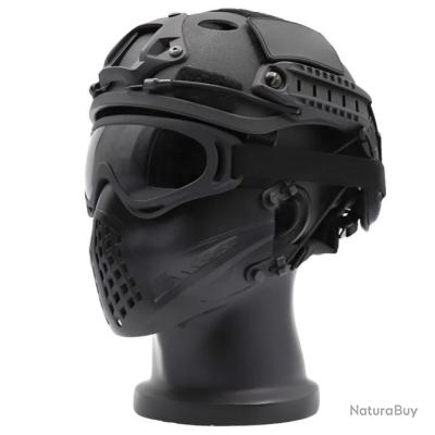 Casque Et Masque Airsoft Mich - Protection Faciale Intégrale - Lunettes Antibuée - Cosplay, Paintball