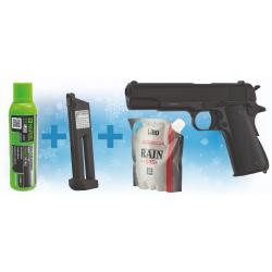 Pack de Noel 1911 GBB KJ Works + Gaz + billes + chargeur