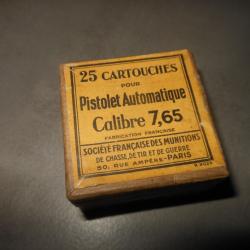 BOITE VIDE N° 2 POUR CARTOUCHES DE CALIBRE 7.65 MM.