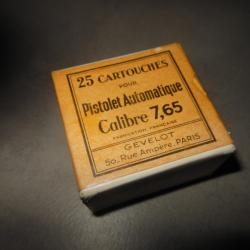 BOITE VIDE N° 4 POUR CARTOUCHES DE CALIBRE 7.65 MM.